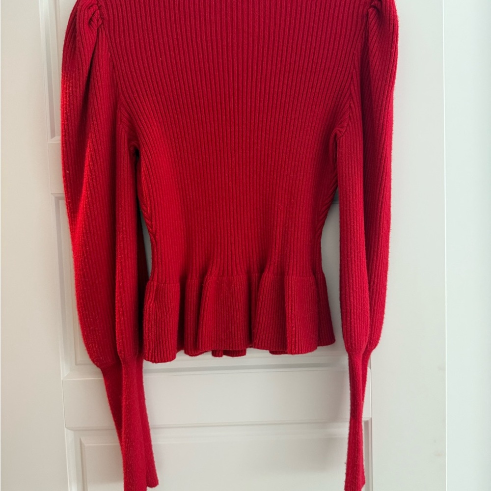 Express Red Ribbed Sweater - Picture 2 of 2